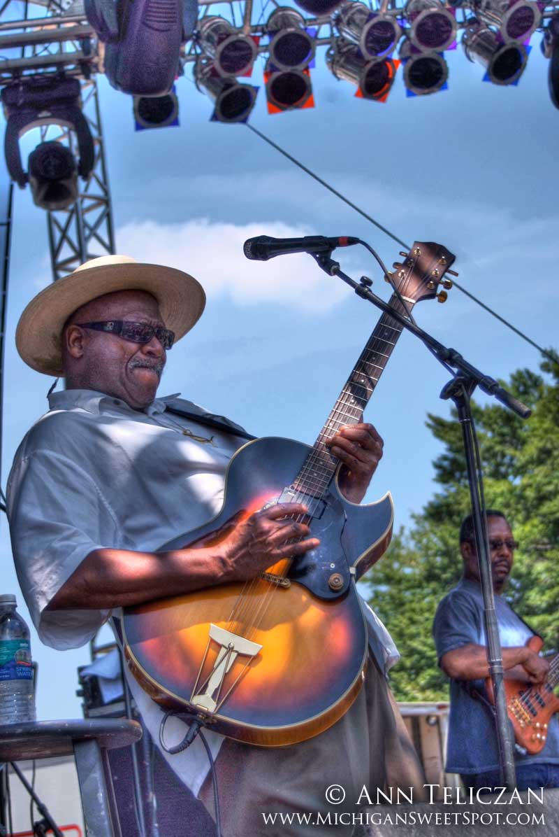 Taj Mahal shows his stuff at Rothbury Music Festival in Michigan over the 4rth of July weekend.