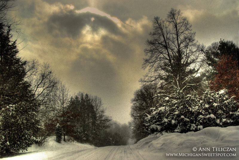 Honey Creek Road in The Winter